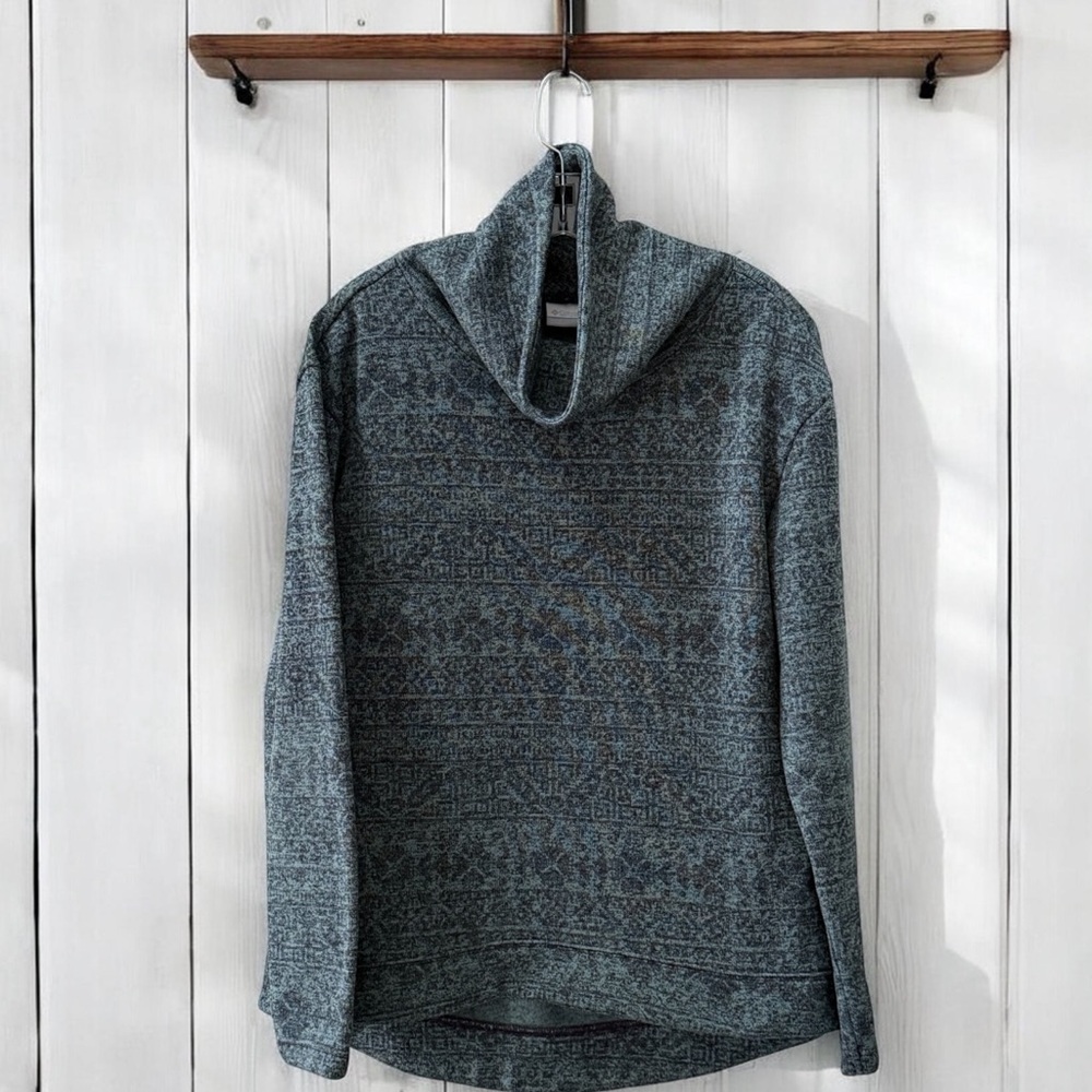 Women’s Columbia Teal Blue / Black Textured Pullover Sweater! Large! - Picture 6 of 7